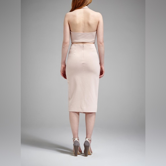 Nicholas $293 Ponti Halter Wrap Dress in Pale Pink - Picture 5 of 5